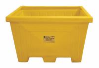 ENPAC Storage Tote: 30.06 cu ft, 51 in x 46 1/2 in x 33 in, Lid Not Included, 2-Way Entry, Yellow (MPN 1520-YE). Key specifications — Brand: ENPAC; Stackable: Stacking Capable; Shape: Rectangular; Fork Entry: 2-Way Entry; Container Wall Type: Solid; Mobility: Stationary; Fork Pockets: Fork Pockets Included; Includes Lid: Lid Not Included.