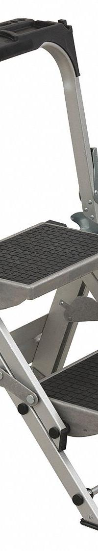 LOUISVILLE LADDER Step Stool: 2 Steps, 2.5 ft Overall Ht, 300 lb Load Cap, Aluminum (MPN L-2011-02). Key specifications — Brand: LOUISVILLE LADDER; Color: Silver.
