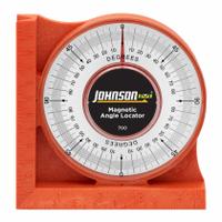 JOHNSON LEVEL Angle Finder: 4 Quadrants, Magnetic, Inches, Acrylic, 5.88 in Lens Dia, 0°to 90° (MPN 700). Key specifications — attr936230: Plastic; attr936215: JOHNSON LEVEL; attr940475: Acrylic.