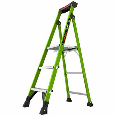 LITTLE GIANT Platform Stepladder: 5 ft Ladder Size, Fiberglass, 300 lb Load Capacity - Non-Conductive Fiberglass Platform Stepladders