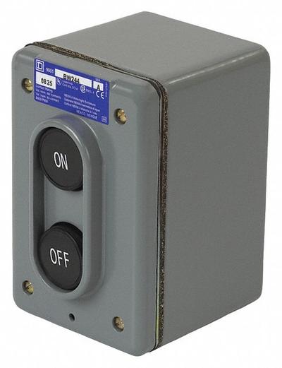 SCHNEIDER Control Station: (2) Flush Push Buttons, 0 Pilot Lights, 1NO/1NC, On/Off - Push-Button Control Stations