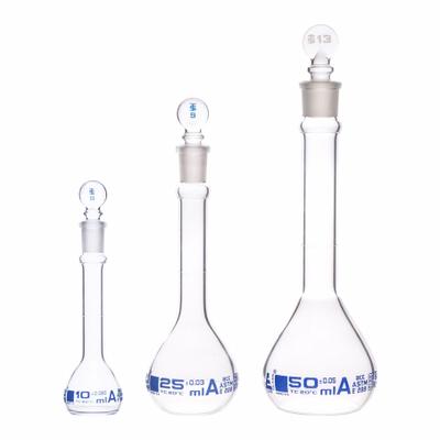 EISCO SCIENTIFIC Erlenmeyer Flask Set: 10 mL_25 mL_50 mL, Colorless, Round, A - Glass Volumetric Flasks