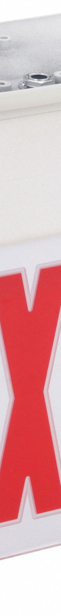 Exit Sign: 1 Faces, Red, Aluminum, Universal Field Selectable Chevrons, LED, White, Nickel Cadmium (MPN EDG W 1 RW EL SD). Key specifications — Housing Color: White; Brand: LITHONIA LIGHTING; Lighting Technology: LED; Self Diagnostics: Yes; Housing Material: Aluminum; Text Color: Red.