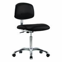 ESD/Cleanroom Task Chair: Vinyl, Armless, Ht Range 21 1/2 in to 29 in, 18 1/2 in Seat Wd, 5 Casters (MPN BR-ECR-VMBCH-CR-NF-EC-ESDBLK). Key specifications — Foot Support: No; Base Material: Aluminum; Brand: APPROVED VENDOR; Product Type: Cleanroom Task Chair; Cleanroom Class: ISO 4; ESD-Safe: ESD-Safe.