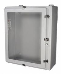 WIEGMANN Enclosure: Fiberglass, 20 in x 16 in x 10 in, NEMA 1/12/3/3R/4X, Clear Cover, Hinged (MPN HW-N4X201610CHW). Key specifications — Brand: WIEGMANN; Enclosure Material: Fiberglass; Knockouts: Not Included.