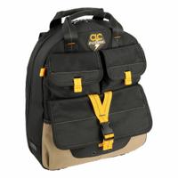 CLC Tool Backpack: 14 1/2 in W 6 in D 18 3/4 in H, Polyester, Black, 20 Inside Pockets, Polyester (MPN ECP135). Key specifications — attr1116432: CLC; attr1116408: Black.