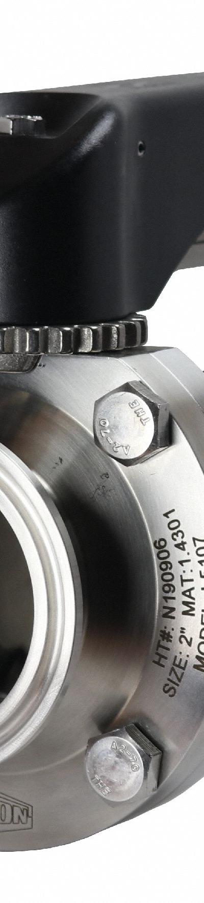 DIXON Butterfly Valve: 2 1/2 in Pipe Size - 3-A Certified Stainless Steel Butterfly Valves