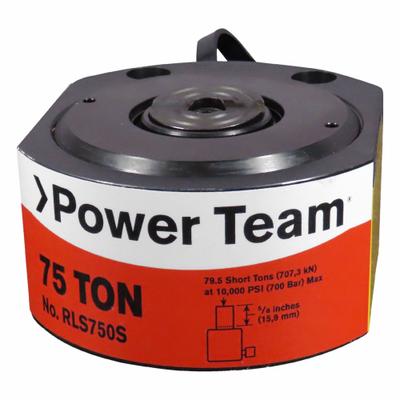 POWER TEAM Standard Hydraulic Rams: Single Acting, 75 ton Nominal Capacity - Low Profile Rams