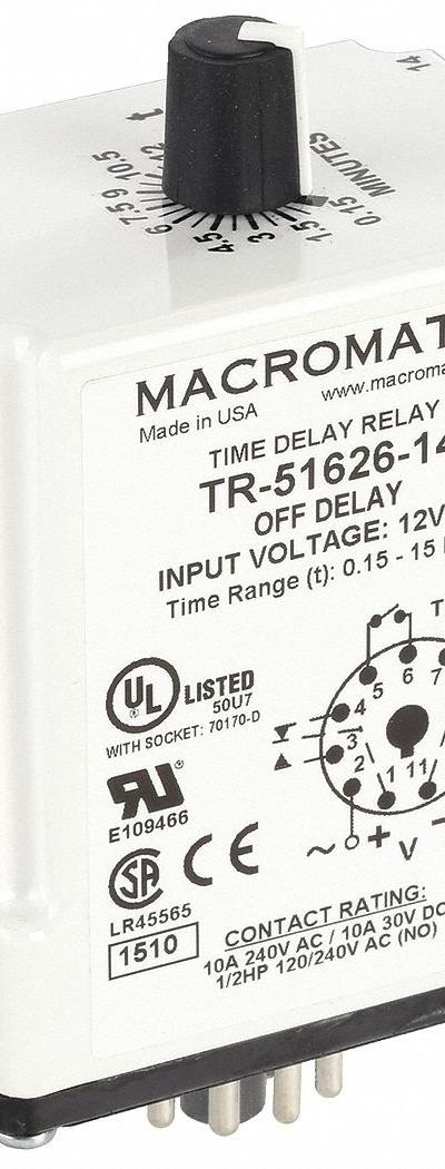 MACROMATIC Single Function Time Delay Relay: Socket Mounted - Socket-Mounted Relays