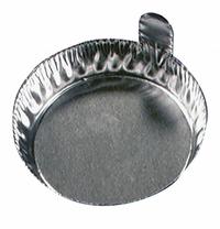 EAGLE THERMOPLASTIC Weighing Dish: Non-Sterile, Aluminum, 20 mL Capacity, Included, Round, Gray (MPN D43-100). Key specifications — Brand: EAGLE THERMOPLASTIC; Color: Gray; Material: Aluminum; Boat Shape: Round; Includes Finger Tab: Included.