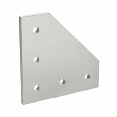 Joining Plate: 90° Angled Flat Plate, 15 Series, 1/4 in x 4 1/2 in x 4 1/2 in, For 21/64 in Slot Wd (MPN 4351). Key specifications — Material: Aluminum; Brand: 80/20; Finish: Anodized.