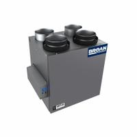 Energy Recovery Ventilator: Top Port, 127 cfm @ 0.400 in SP, 80% Max. Efficiency, Variable Speed (MPN B150E75NT). Key specifications — Brand: BROAN; Nameplate Voltage: 120V AC; Defrost Type: Exhaust Only; Electrical Connection: Plug-In; Number of Speeds: Variable.