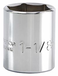 PROTO Socket: SAE, 1/2 in Drive Size, 1 1/8 in Socket Size, 6-Point, Std, Chrome, Not Tether Capable (MPN J5436H). Key specifications — attr1204417: PROTO; attr1204392: Chrome.