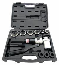 WESTWARD Hydraulic Punch Driver Set (MPN 39CE88). Key specifications — attr74890: Steel; attr74888: (6) Hydraulic Punch Dies, (3) Adaptors, (2) Power Screws, Drill Bit, Carrying Case; attr74884: 1/2 in to 2 in.