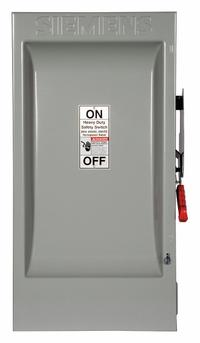 SIEMENS Safety Switch: Fusible, 200 A, Three Phase, 240V AC, Galvanized Steel, Indoor (MPN HF324N). Key specifications — Brand: SIEMENS.