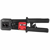 TRIPLETT Crimper: Insulated, For Pass Thru RJ-45, Cat5e/Cat6, 5 in Overall Lg, Deluxe Cushion Grip (MPN GET-HSCT). Key specifications — attr470438: CAT5 and CAT6 RJ45 Pas-Thru; attr470441: Cat6; attr470442: Pass Thru RJ-45; attr424247: TRIPLETT.