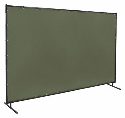 STEINER Welding Screen: Cotton Duck, 6 ft Ht, 10 ft Wd, Olive Green, 3/4 in Frame - Standard Welding Screens