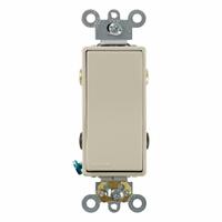 LEVITON Wall Switch: Rocker Switch, 4-Way, Maintained, Ivory, 120/277V AC, 20 A (MPN 5624-2I). Key specifications — Illuminated: No; Voltage Rating: 120/277V AC.