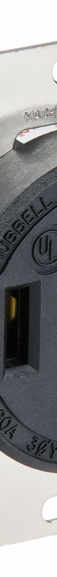 HUBBELL Receptacle: Single, 18-60, Black, 120/208V AC, 60 A, 4 Pole / 4 Wire (MPN HBL7301A)