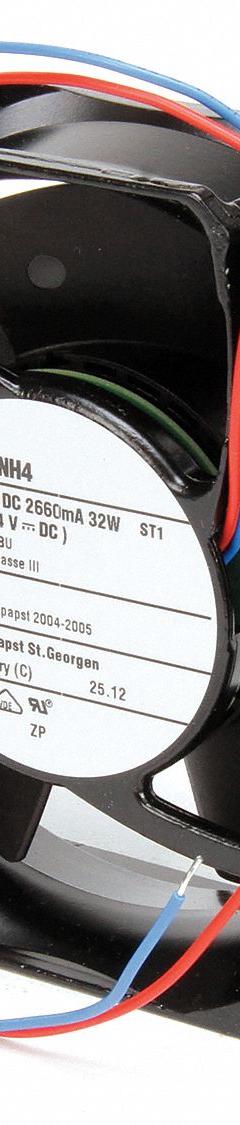 EBM-PAPST Axial Fan: 209 cfm Airflow @ 0.000 in SP, 4 11/16 in Ht, 1 1/2 in Dp, Lead Wires, IP20 (MPN 4112NH4). Key specifications — Blade Material: Polyamide; Brand: EBM-PAPST.