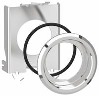 SCHNEIDER ELECTRIC Flush Mounting Kit: 30 mm Panel Mounting Size, For Series XB4 (MPN ZB4BZ021). Key specifications — attr206594: ZB4BZ021; attr1023386: Pilot Lights,Push Buttons; attr1023389: XB4; attr1023390: Metal; attr211286: SCHNEIDER.
