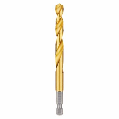 MILWAUKEE Hex Shank Drill Bit: 21/64", 135° Split Point, TiN-Coated HSS - Milwaukee Shockwave Impact Duty Drill Bits