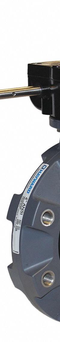 HAYWARD Butterfly Valve: 3 in Pipe Size, Concentric, 150 psi Max. Pressure (CWP), Lug, 4 Bolt Holes (MPN BYV44030A0NGI00). Key specifications — Brand: HAYWARD; Handle Type: Gear Operated Handwheel; Disc Material: Glass-Filled Polypropylene.