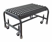TRI-ARC Step Stool: 12 in Overall Ht, 350 lb Load Cap, 1 Steps, Aluminum, 12 in Standing Ht (MPN WLAR001245). Key specifications — attr1051722: Rolling Step Stool; attr1051697: TRI-ARC; attr1051699: (4) Swivel; attr1051702: Silver; attr1051713: Handrails Not Included; attr1051726: Rectangle.