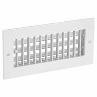 Sidewall/Ceiling Register: Ceiling/Wall, 5 7/8 in H, 11 7/8 in W, Louvered, Powder Coated, White (MPN 4MJJ9). Key specifications — Adjustable Blades: No; Brand: APPROVED VENDOR; Airflow Directions: One-Way; Grille Color: White.