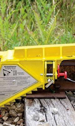 ALDON Rail Track Derailer: Derailer, Freight Car, 10 mph Speed - Max, Sign Included, Sign Holder (MPN 4014-06-S). Key specifications — attr1385012: ALDON; attr1385058: Derailer; attr1385021: Freight Car; attr1385034: Sign Holder.