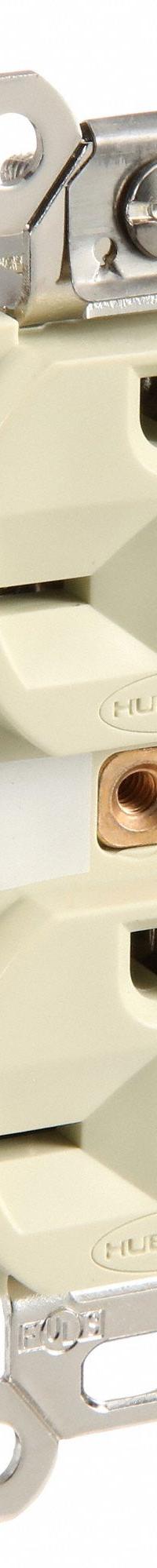 HUBBELL Receptacle: Hospital Grade Fed. Spec., Duplex, 6-20R, Ivory, 250V AC, 20 A, 2 Pole / 3 Wire (MPN HBL8400I)