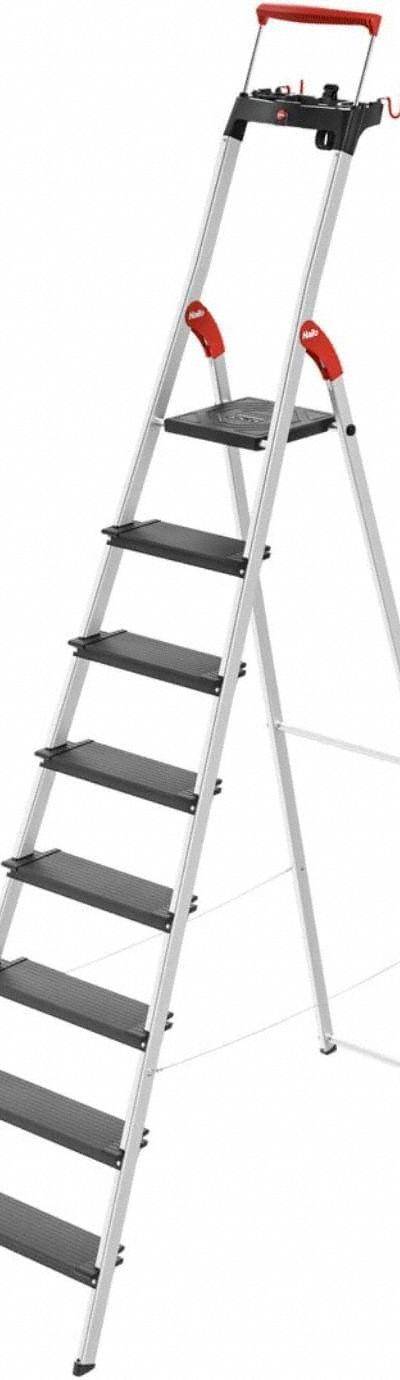 HAILO Platform Stepladder: 9 ft Ladder Size - Lightweight Aluminum Platform Stepladders