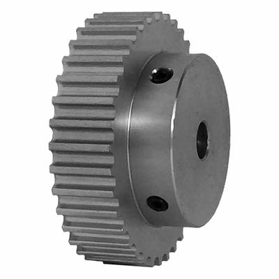 Dayton Timing Pulley: Curvilinear, Fixed, For HTD Timing Belt Section, For 9 mm Belt Wd - HTD Section Fixed-Bore Timing Pulleys with Hub