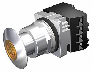 Siemens Mushroom Head Push Button: Illuminated, Mushroom Head Profile, Metallic - Illuminated Mushroom-Head Push Buttons