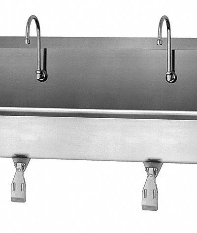 SANI-LAV Wash Station: 4 Stations - Four-Station Wall-Mounted Wash Stations with Faucets