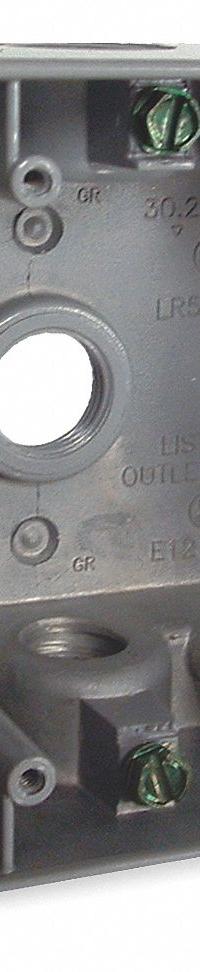 BELL Electrical Box: Aluminum, Square, 2 Gangs, 1/2 in Hub Size, 30.2 cu in Capacity, Gray (MPN 5340-0). Key specifications — Color: Gray; Brand: BELL.