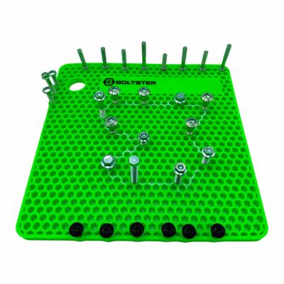 BOLTSTER Silicone Fastener Organizer: Red, 3/8 in Overall Wd, 10 in Overall Lg - Flexible Tool Trays & Holders