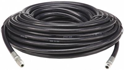 APPROVED VENDOR Sewer Hose: 3/8 in ID, 100 ft Lg, Synthetic Rubber, Black, 3/8 in x 3/8 in Fitting Size - Sewer Hoses