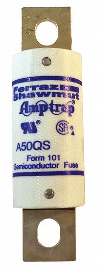Semiconductor Fuse: A50P Series, Fast-Acting, 50 A, 500 V AC, 500 V DC DC Volt Rating (MPN A50QS50-4). Key specifications — Series: A50P; Brand: MERSEN; Voltage Type: AC/DC.
