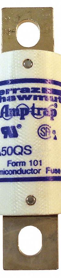 Semiconductor Fuse: A50P Series, Fast-Acting, 50 A, 500 V AC, 500 V DC DC Volt Rating (MPN A50QS50-4). Key specifications — Series: A50P; Brand: MERSEN; Voltage Type: AC/DC.