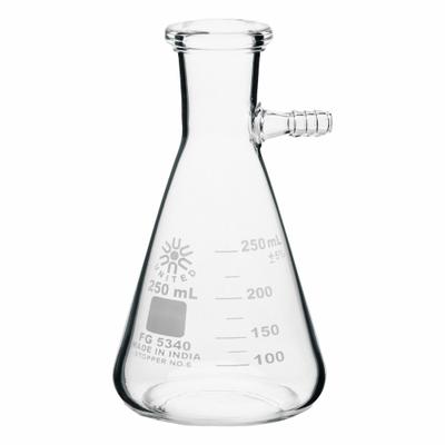 APPROVED VENDOR Filtering Flask: 250 mL, Colorless, Conical - Glass Filtering Flasks