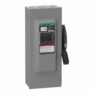 SCHNEIDER Safety Switch: Fusible, 100 A, Three Phase, 240V AC, Galvanized Steel - Fusible Safety Switches