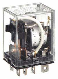 OMRON General Purpose Relay: Socket Mounted, 15 A Current Rating, 12V DC, SPDT, 8 Pins/Terminals (MPN LY1N-DC12). Key specifications — Brand: OMRON; Base Type: Square; Mounting Style: Plug-In; Pin Shape: Flat; Electrical Connection: Quick-Connect; Manufacturer Part Number: LY1N-DC12; Operating Current: 7 A at 24V DC (Inductive Load); Series: LY Series.
