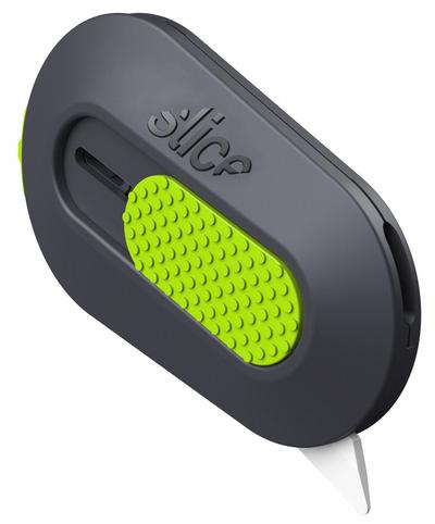 SLICE Pocket Utility Knife: 2 1/2 in Overall Lg, Plain, 1 1/2 in Overall Wd, Plastic - Automatic Retracting Utility Knives