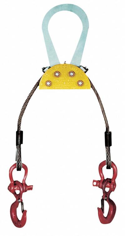 CALDWELL Load Leveling Sling,6 t Cap (MPN 52-6-9) - Load-Leveling Two-Leg Bridle Wire Rope Slings