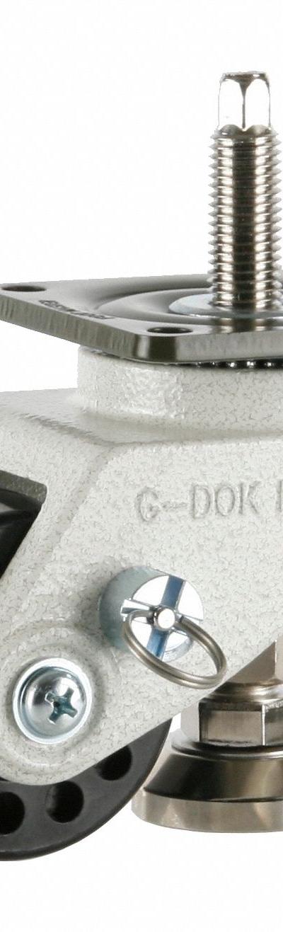 FOOT MASTER Plate Caster: Nylon Tread - High-Adjustability Extended-Stem Leveling Plate Casters
