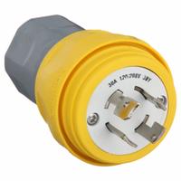 HUBBELL Locking Plug: Non-NEMA, Yellow, 120/208V AC, 30 A, 4 Pole, 4 Blade (MPN HBL28W09). Key specifications — Brand: HUBBELL.