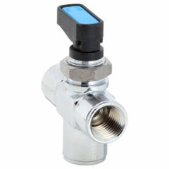 AIGNEP USA Manual Three-Way Ball Valve: 1/4 in, Chrome-Plated Brass, FNPT x FNPT x FNPT, One-Piece (MPN 86710-04). Key specifications — Brand: AIGNEP USA; Handle: Wedge.