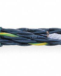 CHAINFLEX Control Cable: 20 AWG, 18 Conductors, 25 ft, PVC Jacket, 600 V (MPN CF5-05-18-25). Key specifications — Conductor Material: Copper; Conductor Configuration: Single; Minimum Bend Radius Factor - Fixed: 4 x OD; Minimum Bend Radius Factor - Flexible: 5 x OD; Includes Ground: Yes; Minimum Bend Radius Factor - E-Chain: 6.8 x OD; Resistance Properties: Oil and Grease Resistant; Standards: CE.
