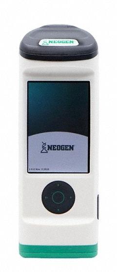 NEOGEN ATP Luminometer: ATP, LCD Touchscreen, 4,000 Results Stored, 3,000 Stored Sample Plans (MPN 700004100). Key specifications — Detection: ATP; Power Source: Lithium Ion Battery; Display Type: LCD Touchscreen; Includes: Wall Charger; Brand: NEOGEN.